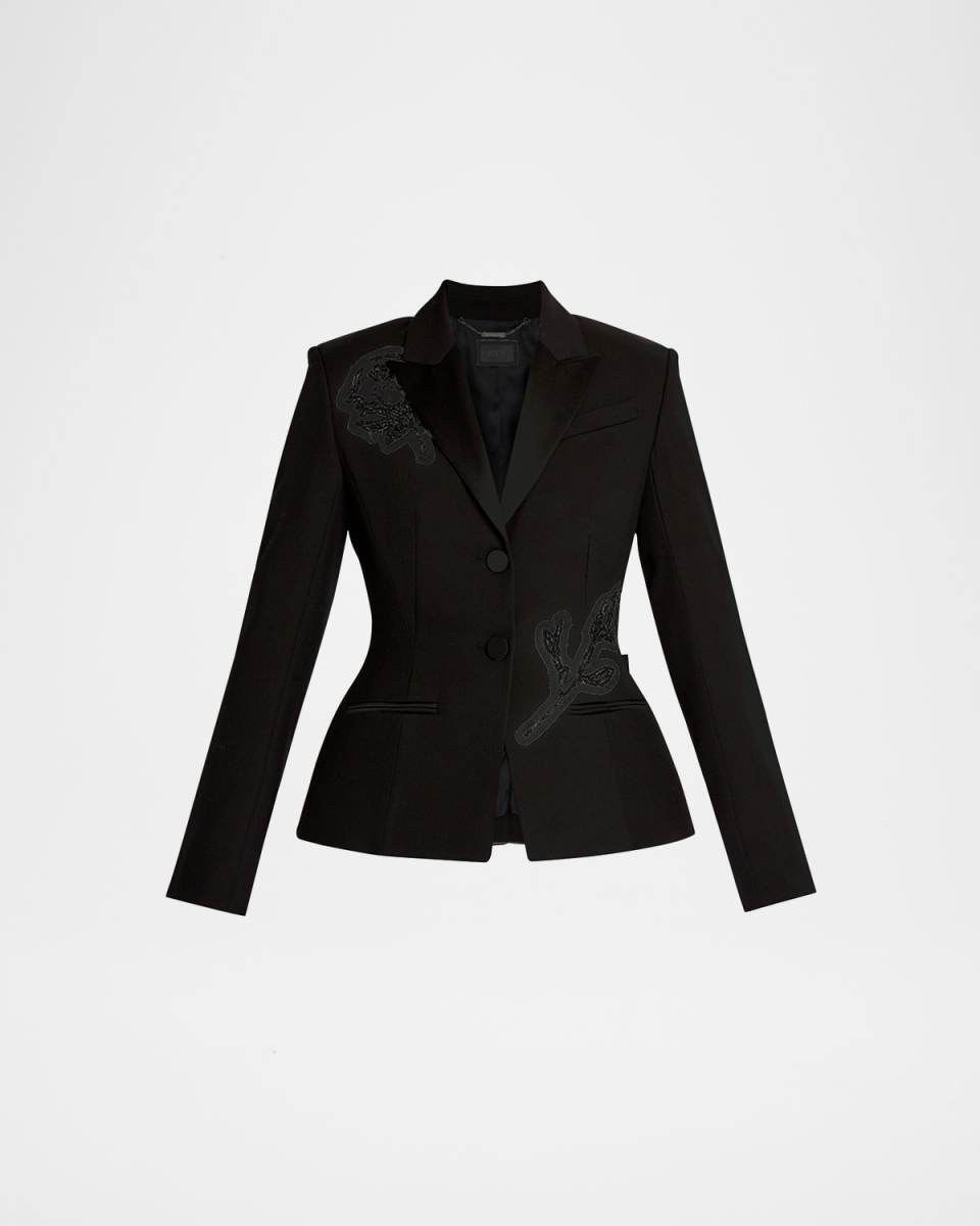 Crystal Rose Hourglass Single-Breasted Blazer